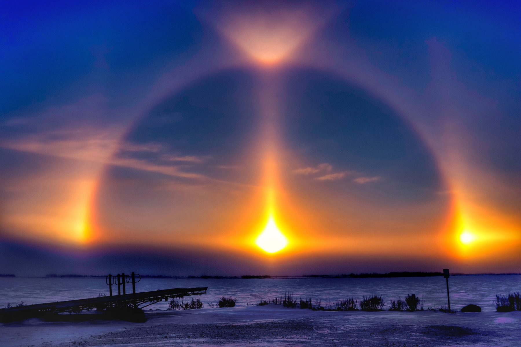A Cold Day on the Lake Warmed by a Giant Sun Dog