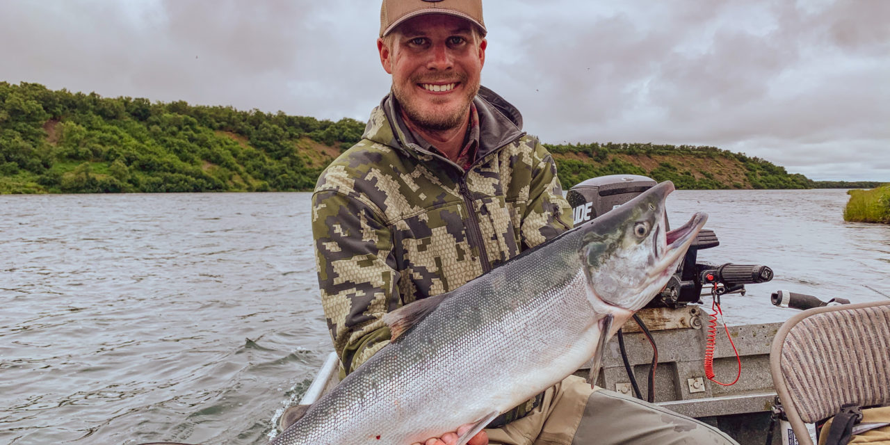 Tanner Cherney with a Sockeye Salmon
