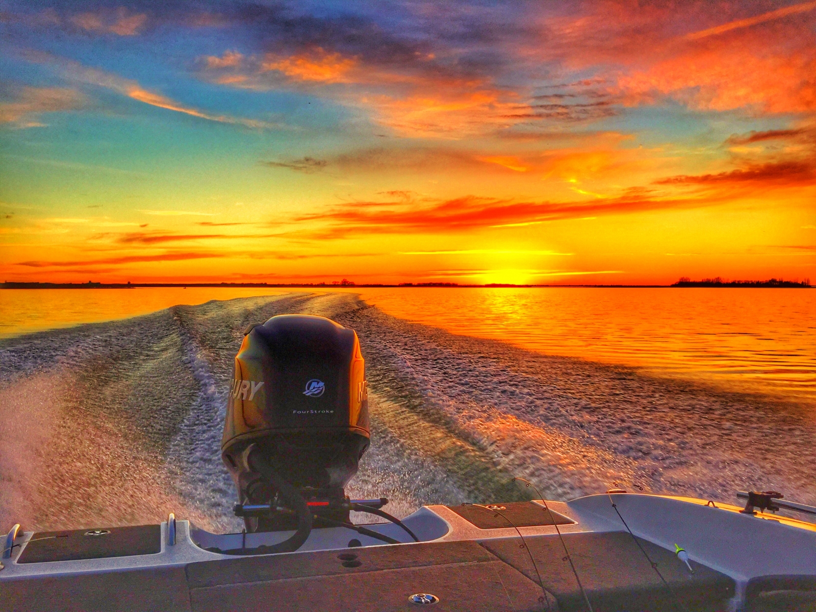 Fiery Sunset on Devils Lake